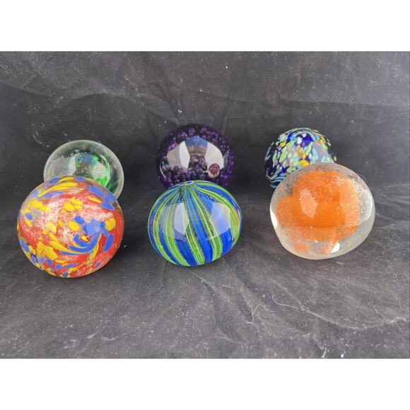 Lot of 6 Vintage / Antique Glass Paperweight art abstract, bubble - Picture 8 of 9